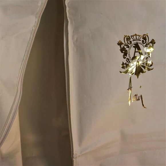 Vintage Zip Up Garment Storage Travel Bag Crown Over Letter A Logo Wedding Crest - Picture 4 of 4